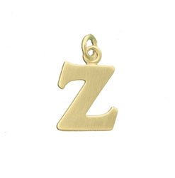 Gold Customizable Lowercase Letter 'z' Charm - Luxe Design Jewellery