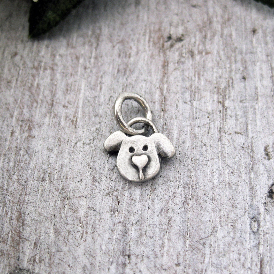 Doggy Face Pendant in Sterling Silver, Dog Lover's Jewelry, Dog Charm, Dog Jewelry, Dog Pendant, Dog Remembrance Charm