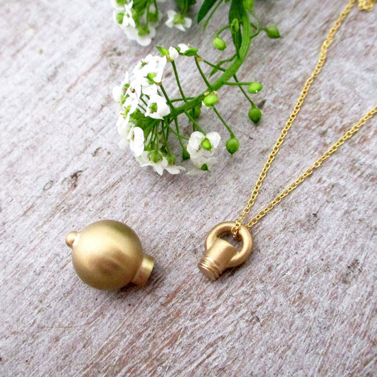 Load image into Gallery viewer, 14K Gold 10mm Sphere Pendant for Cremation Ashes, Memorial Urn for Ashes, Cremation Urn Pendant Necklace, Holds Human or Pet Ashes, Gold Urn
