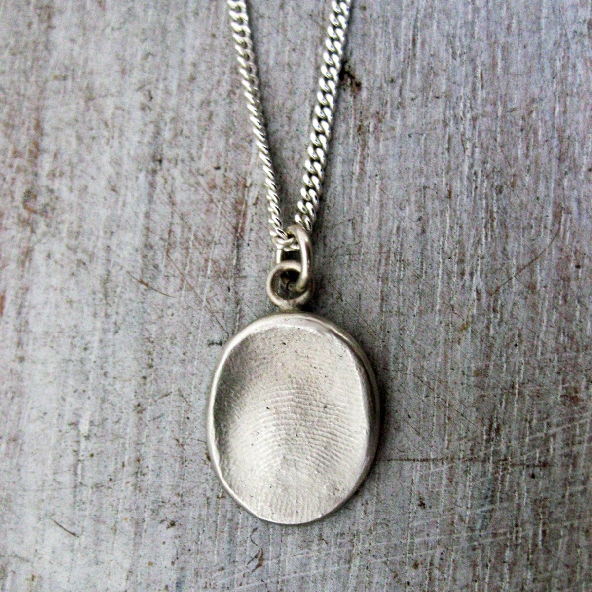 Men's Sterling Fingerprint Impression Pendant, Unisex Thumbprint Jewelry, Thumb Print Finger Print Necklace