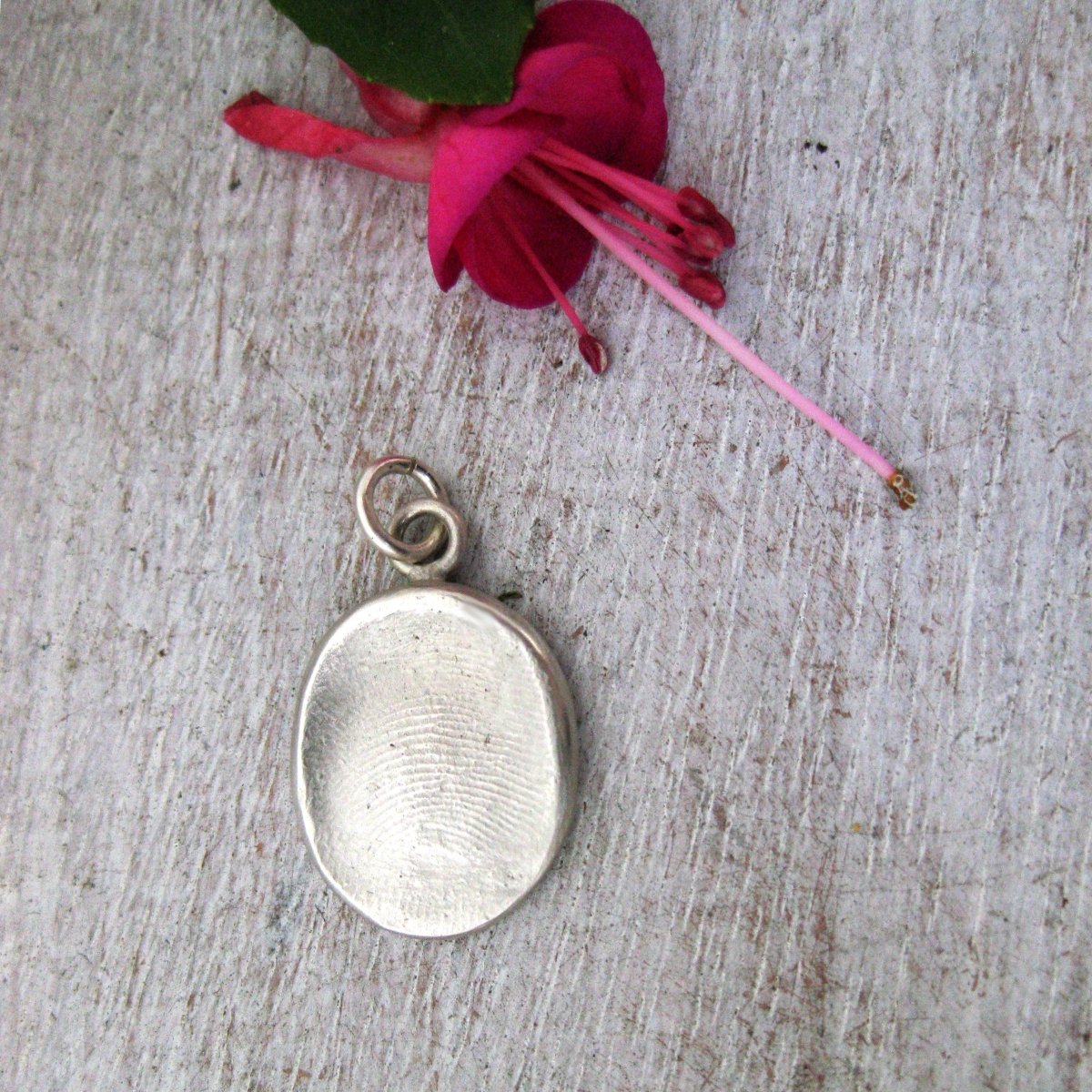 Men's Sterling Fingerprint Impression Pendant, Unisex Thumbprint Jewelry, Thumb Print Finger Print Necklace
