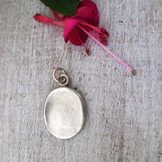 Men's Sterling Fingerprint Impression Pendant, Unisex Thumbprint Jewelry, Thumb Print Finger Print Necklace
