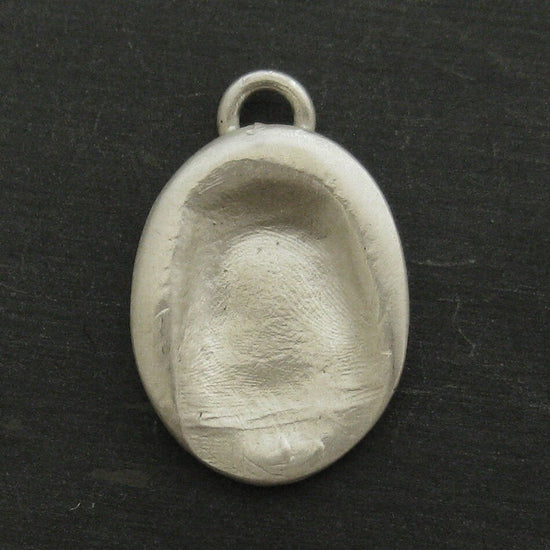 Men's Sterling Fingerprint Impression Pendant, Unisex Thumbprint Jewelry, Thumb Print Finger Print Necklace