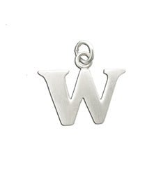 Sterling Silver Customizable Lowercase Letter 'w' Charm - Luxe Design Jewellery