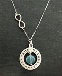 Sterling Silver Family Forever Personalized Names Infinity Necklace - Luxe Design Jewellery